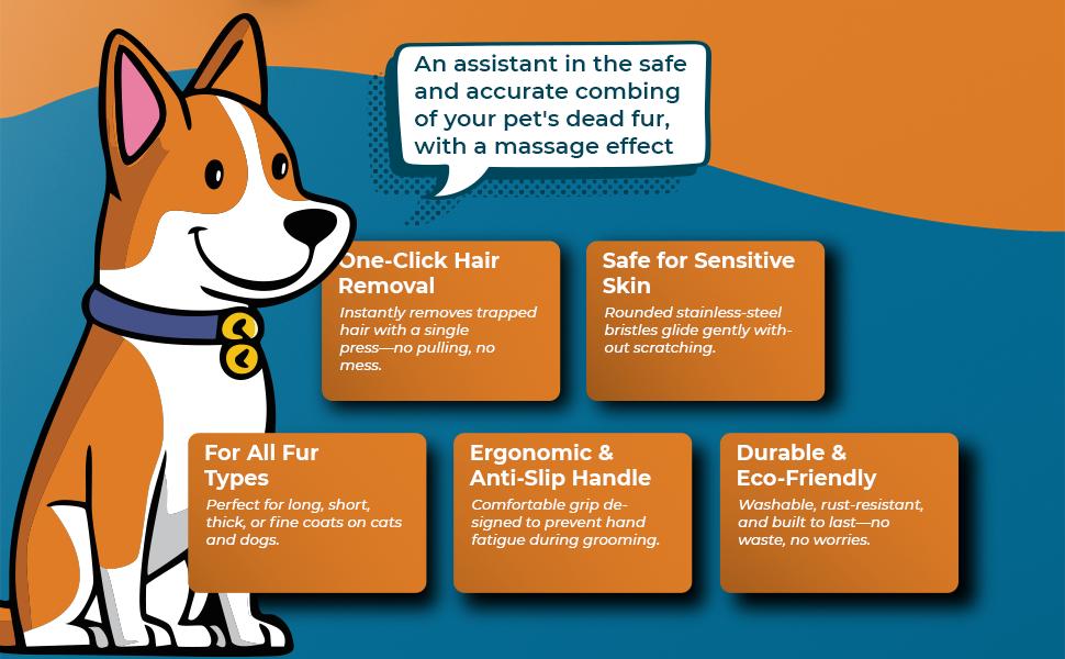 Self Cleaning Slicker Brush, Dog Cat Bunny Pet Grooming Shedding Brush - Easy to Remove Loose Undercoat, Pet Massaging Tool Suitable for Pets with Long or Short Hair Pink