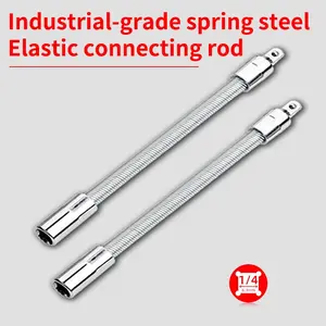 Flexible Socket Adapter, 1/4 Inch Extension Rod Ratchet Wrench Driver, Ideal for Electric Tools, Durable Multi-Functional Accessory