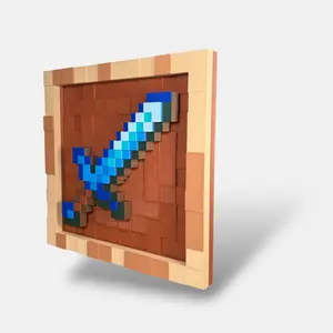 Pixel Crafting Item Frame - Wall Decoration, Gaming Accessory, Removable Toy, Magnetically Swappable