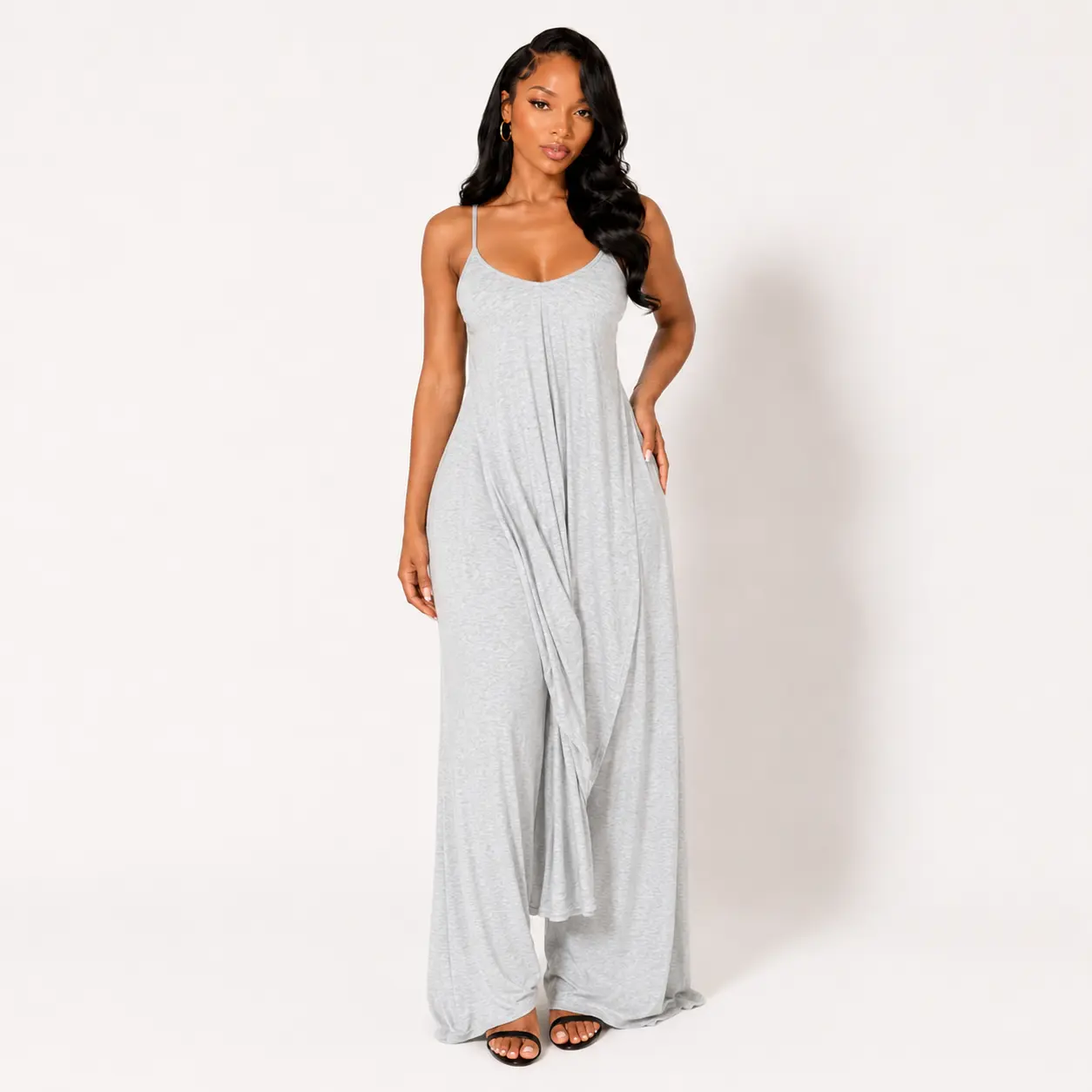 MOTIONKILLER Women's 2-Piece Polyester Blend Set - Plain Sleeveless Tunic Top and Loose Wide-Leg Pants for Casual Holiday Wear, Solid Cami Tunic Top, Fashion, Apparel, Fit, Bottom, Fabric, Basic, Fashion Set, Instant Polish, Breezy Tunic