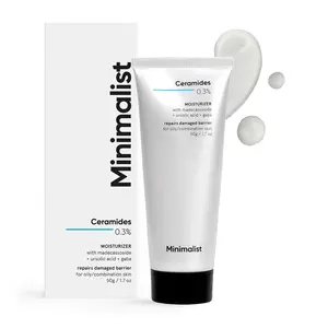 Minimalist Face Moisturizer for Oily Skin &  Barrier Repair | 0.3% Ceramide Madecassoside & Ursolic Acid | For Women & Men | 1.7 Oz / 50 gm