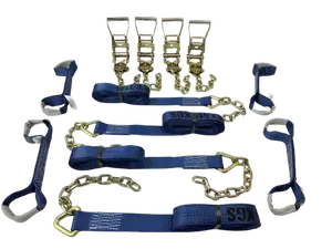 Standard - 8 Point 14' Blue Strap Kit - 12" Chain Tail
