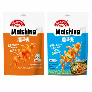 WEILOONG Moishine 2-Flavor Konjac Snack Pack – Chewy Plant-Based Spicy Snack Strips, Classic Flavor Duo
