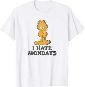Funny Garfield I Hate Mondays Unisex T-Shirt, Garfield Crewneck Sweater, Garfield Fan Merch, Cartoon Lovers Gift