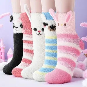 L-L05  Cozy & Warm Winter Fuzzy Socks for Women - Luxuriously Soft Fluffy Fleece Slipper Socks for Teen Girls, Perfect Cabin Home Wear
