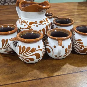 Engove Milk Jug Relieve color Mamey Set. (Cielito Lindo).
