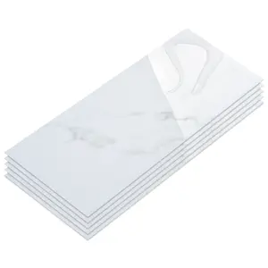 INNO STICKERS 10-Sheet Subway Peel and Stick Backsplash, Glossy Carrara White Acrylic Waterproof Self Adhesive Wall Tiles, Stick on Tiles for Kitchen Bathroom Shower Fireplace, Covers 20 Sq. Ft.