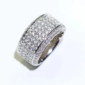 925 Sterling Silver Plated Platinum Men's Ring 3-carat Imitation Diamond Ring Men's Ring Luxurious Grand and Distinctive