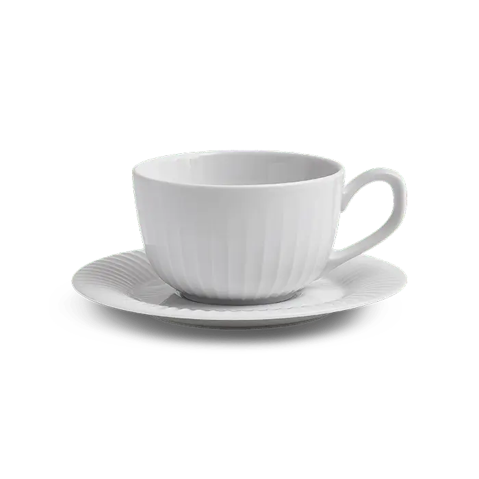 Kähler Hammershøi Coffee Cup With Matching Saucer, White, 8.5 Oz