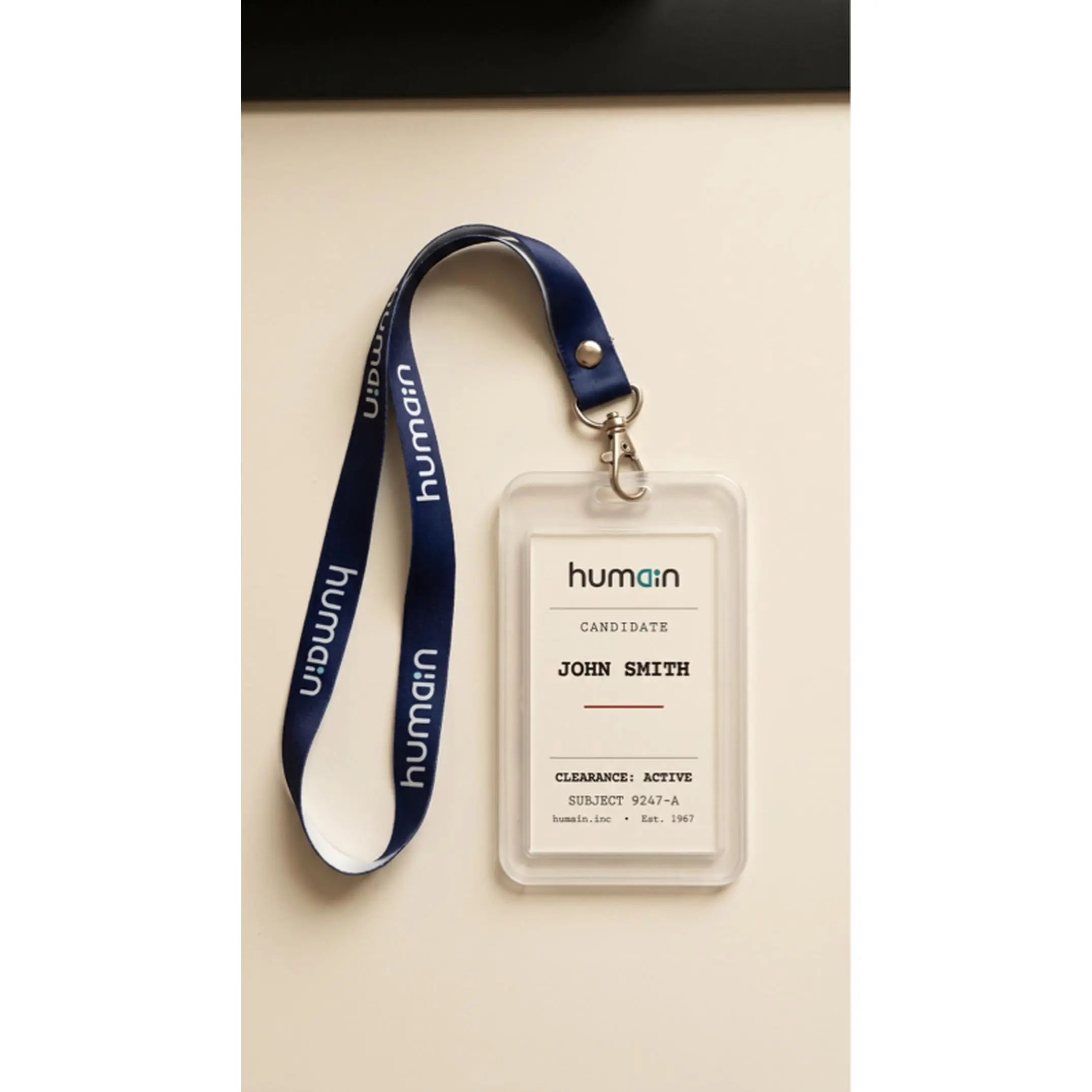 humAIn Limited Edition Candidate ID Card Personalized with Buyer's Name and Assigned Subject Number