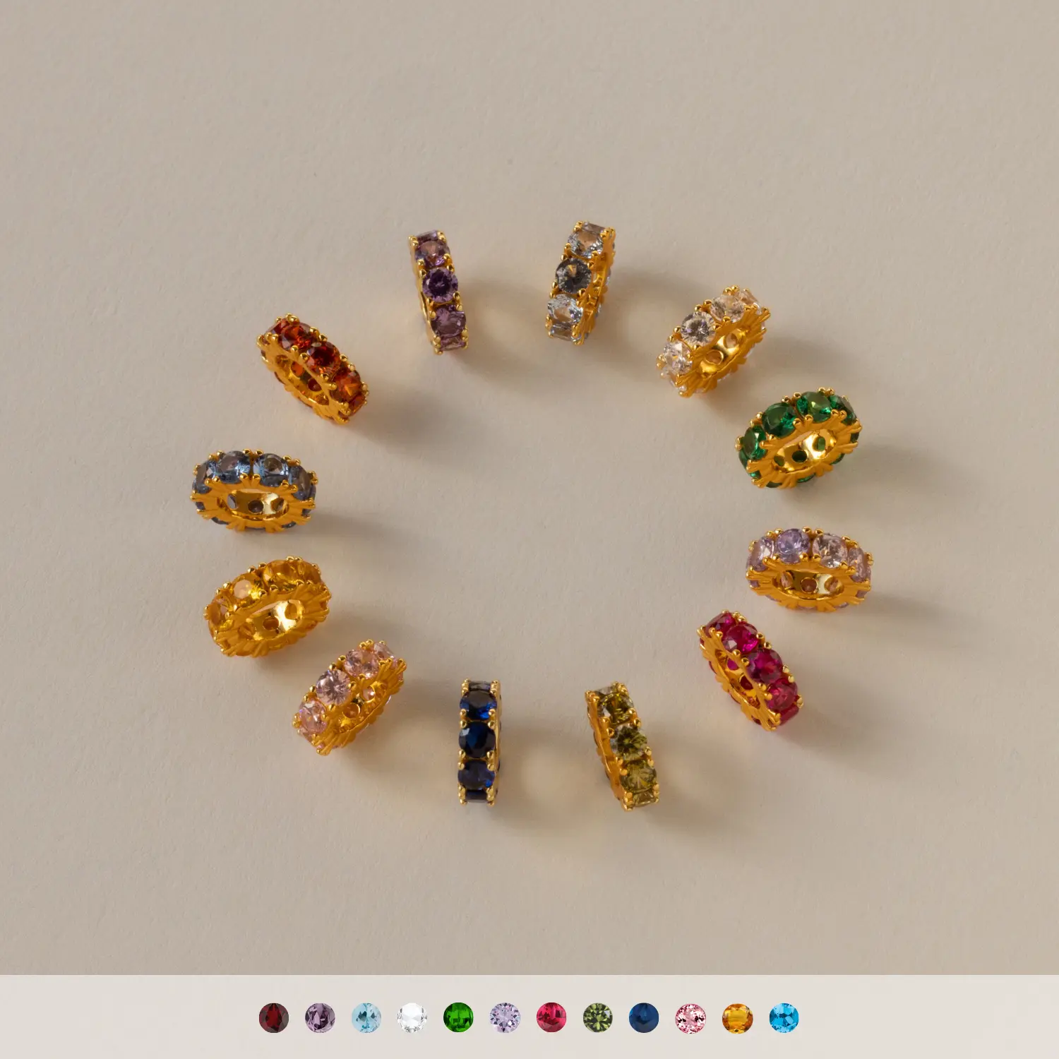 Infinity Birthstone Charm by Caitlyn Minimalist - Custom Gemstone Charms for Necklace - Dainty Gold Bracelet Charms - Cubic Zirconia Crystal Pendant for Hoop Earrings - Birthstone Jewelry - Birthday Gift for Friend