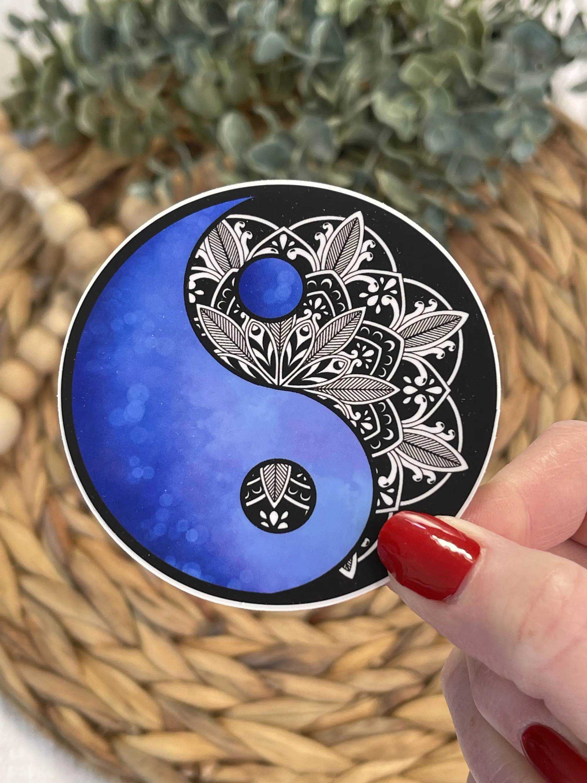 Yin Yang Sticker, Yin Yang Watercolor, Zen Sticker, Bumper Sticker, Water Bottle, Waterproof Sticker, Under 5 dollars, Stickers for Mac