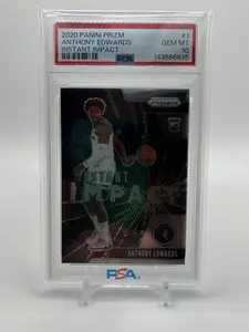 2020-21 Panini Prizm Anthony Edwards Instant Impact Rookie PSA 10 Gem Mint