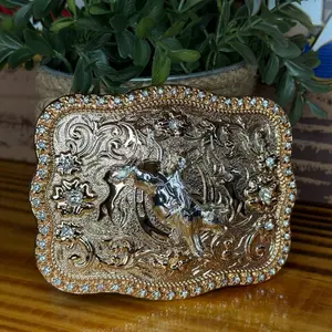 BUCKLE - David 8 Segundos on Rose Gold with Intricate Floral Design and Gold Accents for Western Style