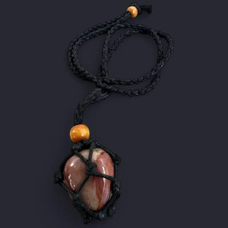 Jasper Stone Pendant Hemp Necklace