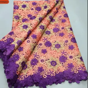 Lace Fabric with Vibrant Pink and Purple Patterns for Elegant Sewing Projects Quality Lace for Versatile Uses