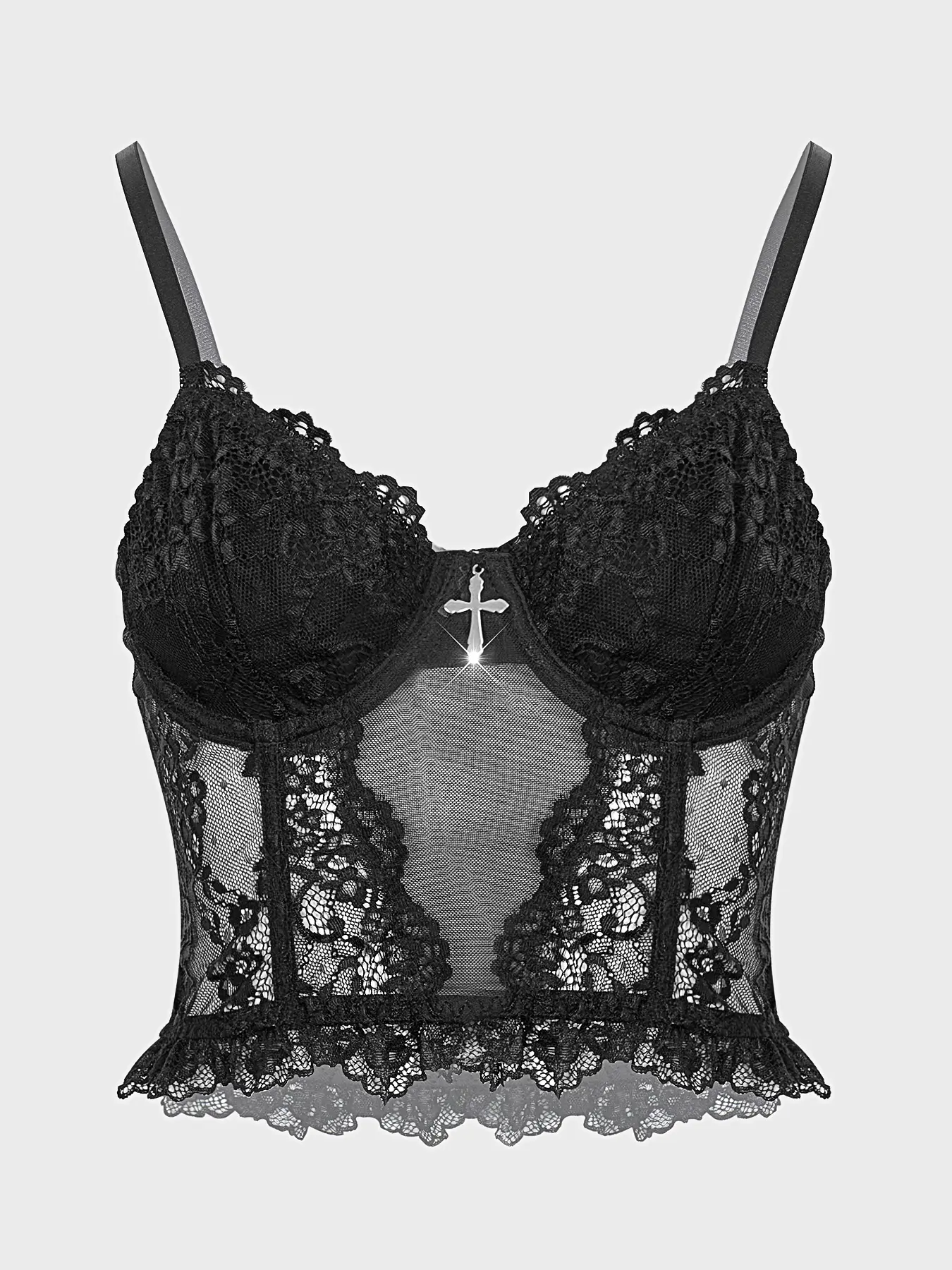 Women's Lace Corset Cropped Top with Steel Boning, Sexy Sheer Halter Neck Design, Elegant Slim Fit Backless Vest for All Seasons