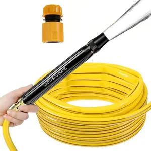 [Holiday Haul] Black Metal Garden Hose Nozzle, Includes 3 Spray Nozzles, High-Pressure Garden Sprayer for Plants, Car Washing, Floor Cleaning, Heavy-Duty Leak-Proof Hose, Adjustable Spray Modes