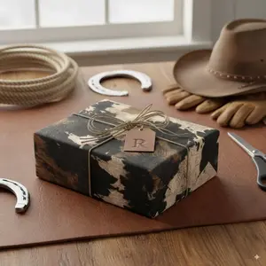 [Sale off up to 50%] Rustic Cowhide Wrapping Paper: Western Style Gift Wrap, Cowboy & Cowgirl Gift