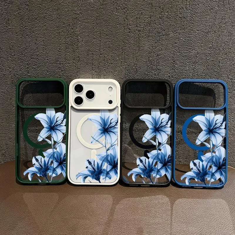 Blue Lily Whisper Magnetic MagSafe Snap Case for iPhone 17/16 Pro