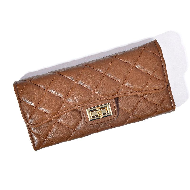 Ello Women's Plaid Long Wallet with Multi-Card Holder Simple Style Expandable Design Secure Zip Closure