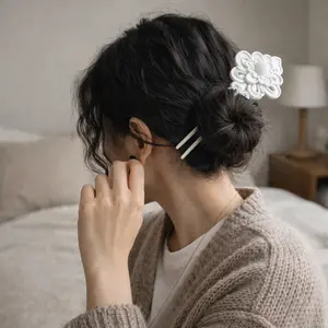 Chinese Hairpin Floral Hair Stick, Elegant Bun Pin, Minimalist Hair Accessory