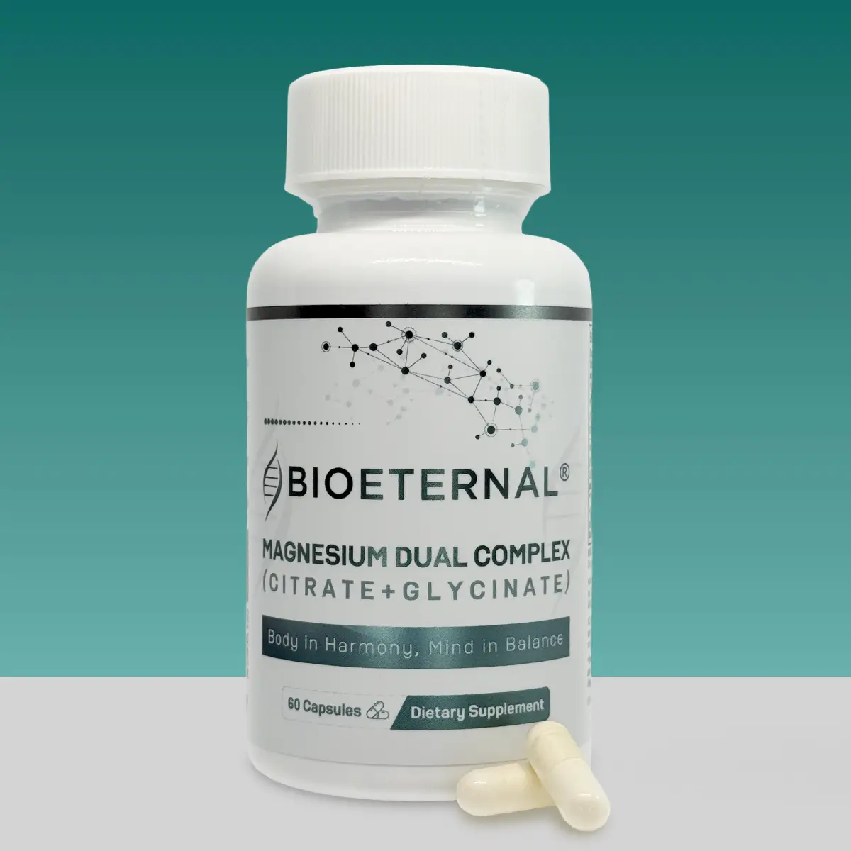 Bioeternal Magnesium Dual Complex, Citrate and Glycinate, 60 Capsules Healthcare Dietary