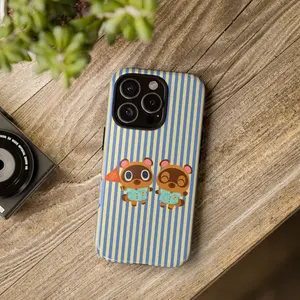 Animal Crossing Timmy and Tommy Stripe Pattern Phone Case Collection for iPhone 17, 16, 15, 14, 13, 12, 11, SE, X XR XS Max 15 Pro Max Samsung Galaxy S20 S21 S22 S24