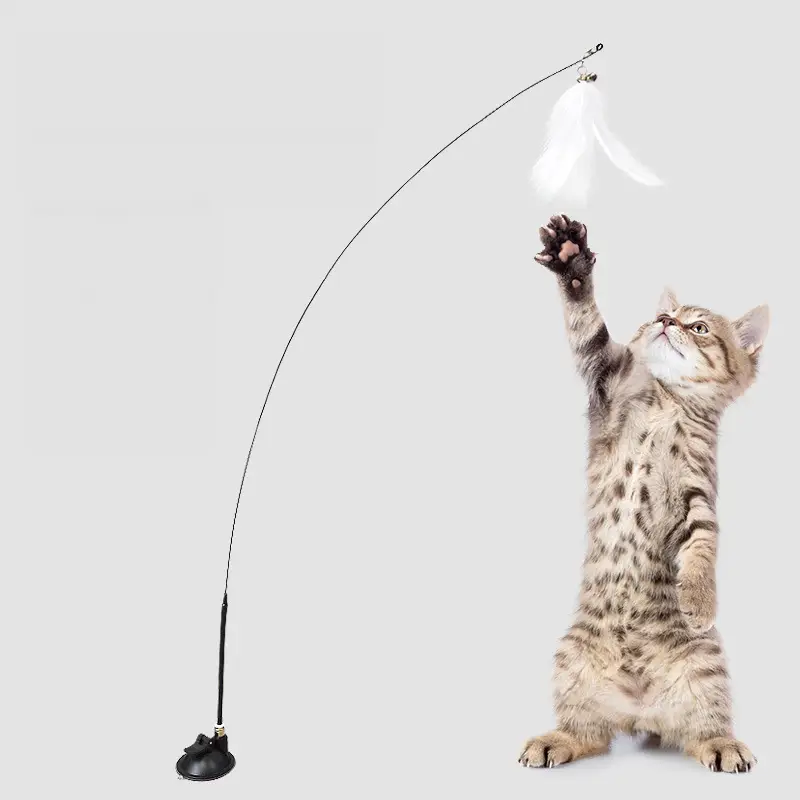 Cat Interactive Toy, Cat Teaser Stick With Feather Attachable/Detachable, Interactive Cat Teaser Toy, Indoor Cat Scratch Toy, Cat Wand Toy For Kitten