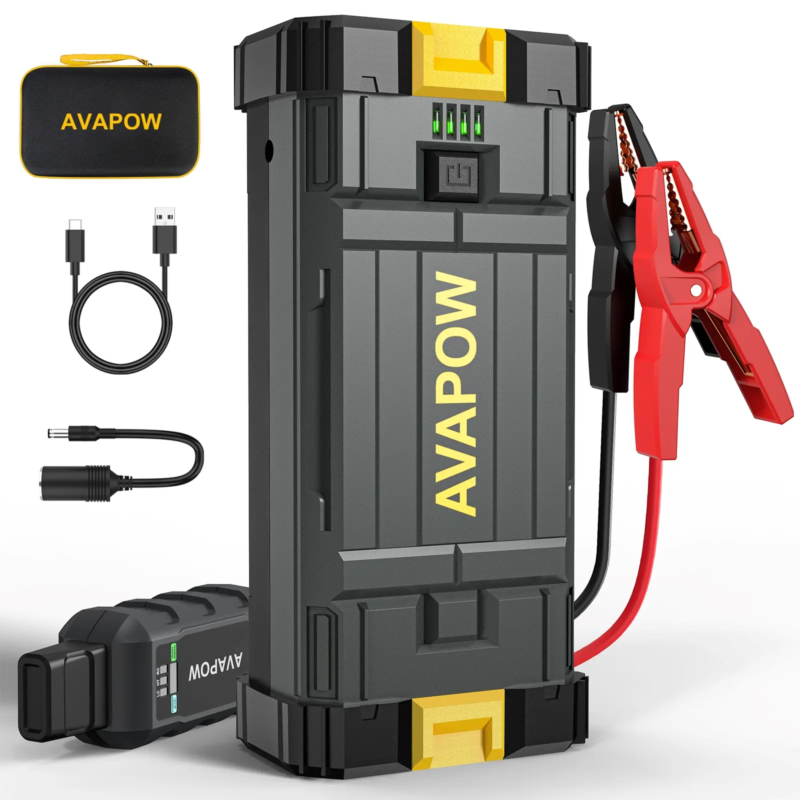 AVAPOW Car Jump Starter,4000A Peak 27800mAh Battery Jump Starter,Portable Battery Booster,12V Jump Box with LED Light,USB QC 3.0 - TikTok Shop AVAPOW Car Jump Starter,4000A Peak 27800mAh Battery Jump Starter,Portable Battery Booster,12V Jump Box with LED Light,USB QC 3.0 - TikTok Shop