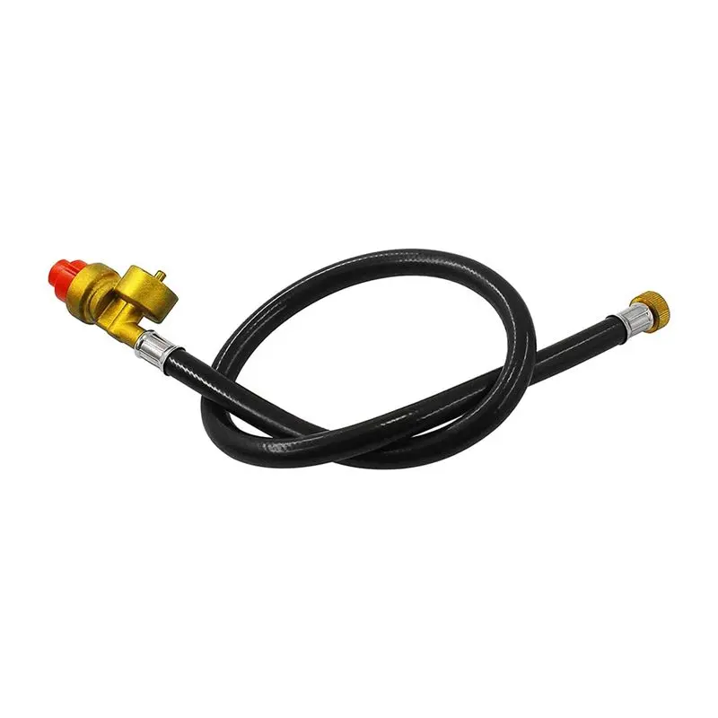 Durable 26-in Metal Regulator Hose Set, Flexible LPG Replacement Parts for Portable Camping Stoves, Converts to 1LB Disposable Propane Butane Fuel Bottles