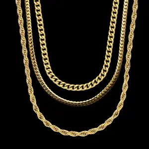 Imperium 3 Chains for $99 Gold Plated - 5mm Cuban Link, 4mm Rope, 5mm Miami Cuban Link - Ultimate Style Bundle