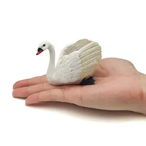 Swan Model Decorative Figurine, Creative PVC Wildlife Ornament, Home Decoration and Collection, Garden and Office Display, Desktop Bonsai Decor