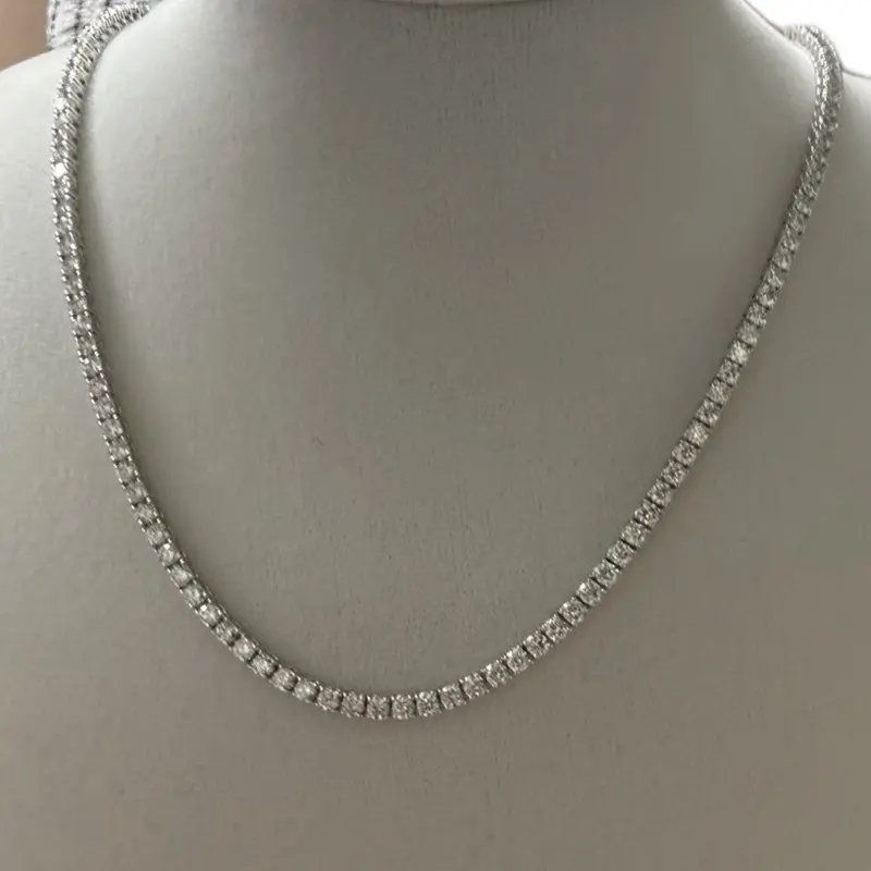 14K 8.09ctw Lab Diamond Tennis Necklace