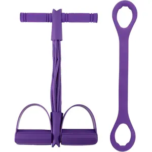 21 Fitness Resistance Bands-8 Tube Pedal Ankle Puller, Multifunction Tension Rope, Pedal Resistance Band with Handle Sit Up Exercise Equipment Home Gym Tummy Trainer for Men Women