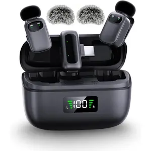 T1 mini  Lavalier Microphone for /Android/iPad, 3-Level Noise Reduction, 30H  Life, AI Voice Changer, Lapel Microphone  for Vlogging Video Recording Podcast