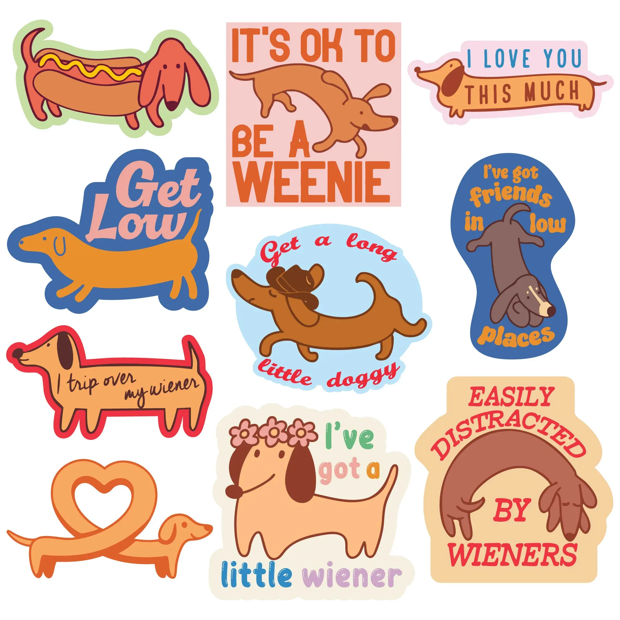 Dachshund Sticker Extra Large Stickers for Adults Funny Adhesives with Memes Funny Stickers with Colorful Graphic Decals Funny Dog Multi Dachshund Sticker Extra Large Stickers for Adults Funny Adhesives with Memes Funny Stickers with Colorful Graphic Decals Funny Dog Multi