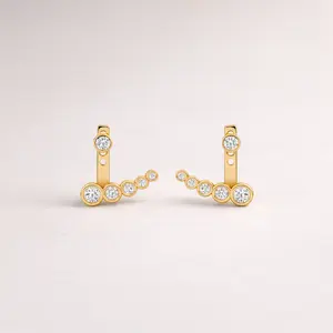 Multi Diamond Earring, Diamond Personalized Earring, Diamond Teardrop Earring, Diamond Birthday Earring, Diamond Christmas Earring For Mom