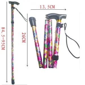 5-Section Printed Walking Stick, Retractable Aluminum Alloy Cane, Foldable Walking Cane for the Elderly
