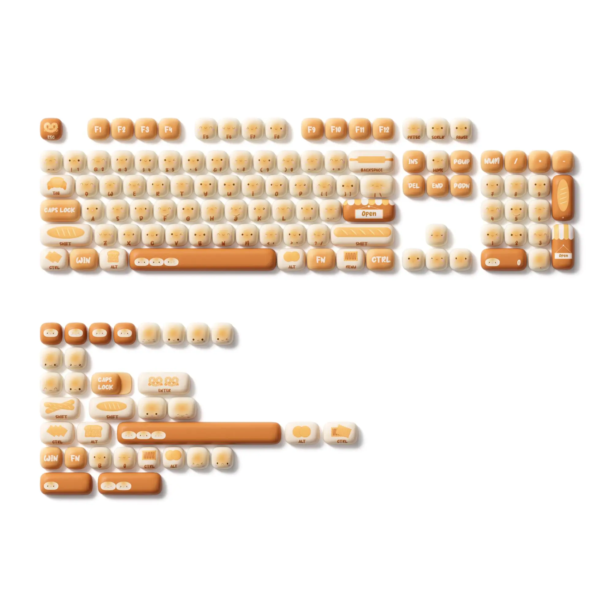 AKKO Bun Wonderland Keycap Set, 1 Set 138-key MOG Profile PBT Dye-sub Keycaps Compatible with 60%, 64-key, 65%, TKL, 75%, 96%, 1800 Compact & Full-siz