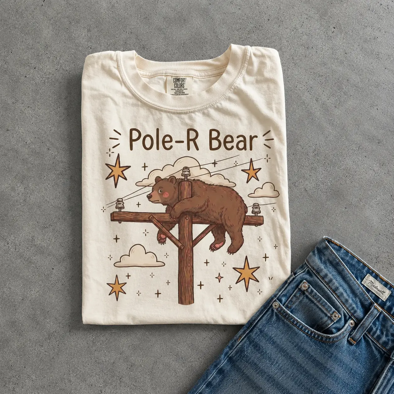 Comfort Colors Pole-R Bear on Top Funny Shirt, Sweatshirt, Hoodie