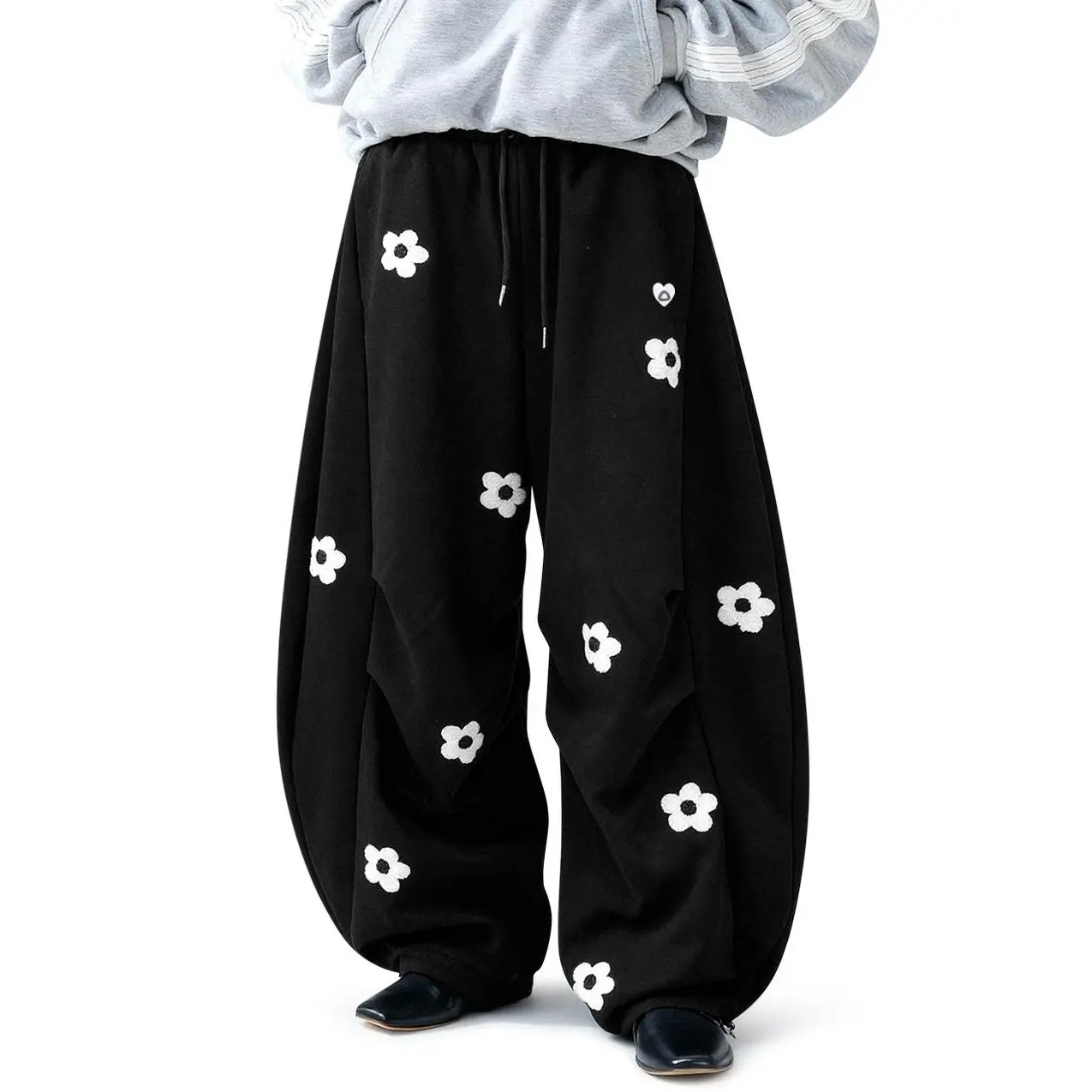 Aelfric Eden Unisex Floral Towel Embroidery Baggy Barrel Sweatpants Elastic Waist Drawstring Casual Pants Y2K Streetwear Loose Fit Vintage Joggers,summerwins Aelfric Eden Unisex Floral Towel Embroidery Baggy Barrel Sweatpants Elastic Waist Drawstring Casual Pants Y2K Streetwear Loose Fit Vintage Joggers,summerwins