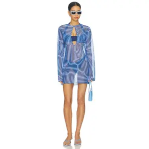 Shani Shemer Catherine Mini Dress in Indigo Print