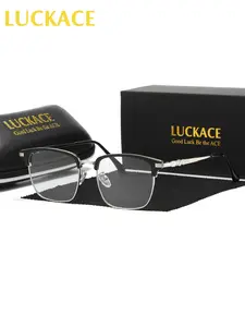 LUCKACE Business And Leisure Pc Material Half Frame Decorative Mirror Frame, Unisex Design, Suitable For Daily Commuting, Outdoor Sports, Travel, Friend Gatherings, Golf, Comfortable To Wear, Versatile Use