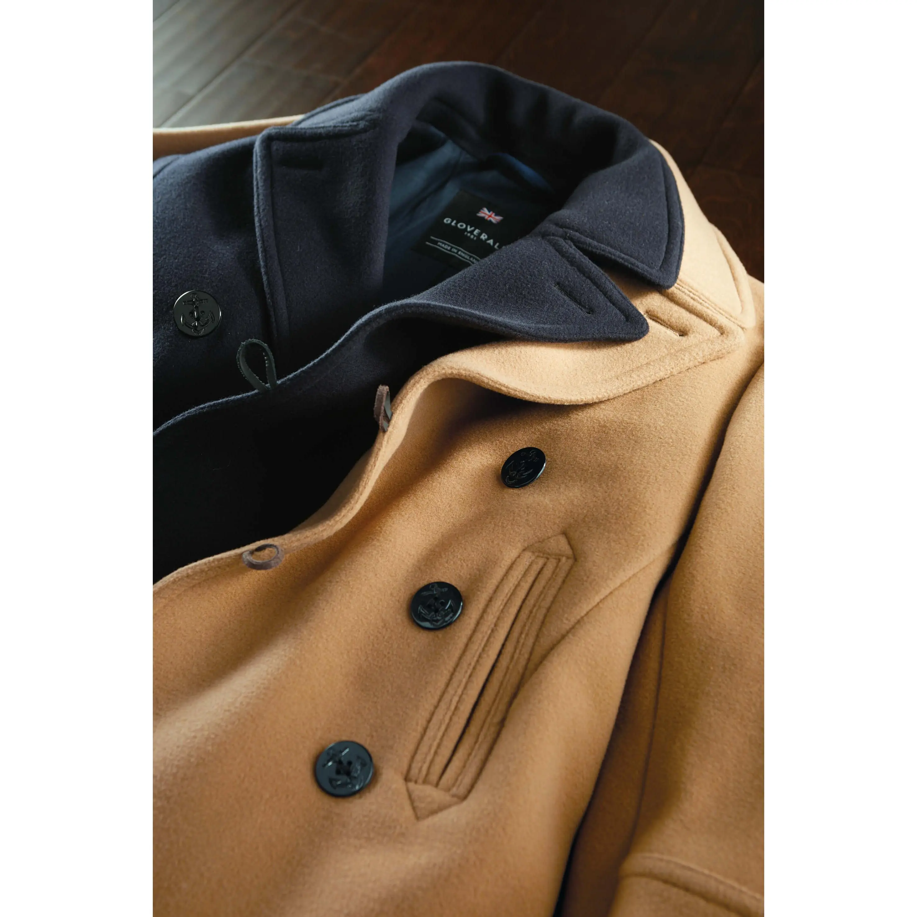 Gloverall Tennyson Double-Breasted Wool Peacoat, Menswear Jackets & Coats, Men's Tops