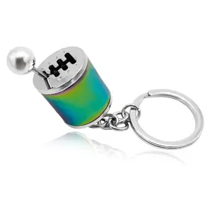 Car Shifter Gear Keychain - 6 Speed Shifter Shape Key Ring, Colorful Gear Stick Key Chain Fob, Creative Design for Car Accessories