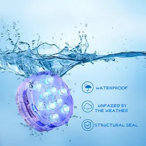 Remote control underwater diving light, 16-color changing LED tea light, underwater pond light. Suitable for bars, fish tanks, fountains, swimming pools, aquariums, pond decoration, color-changing lights, multi-color lights, outdoor decoration.