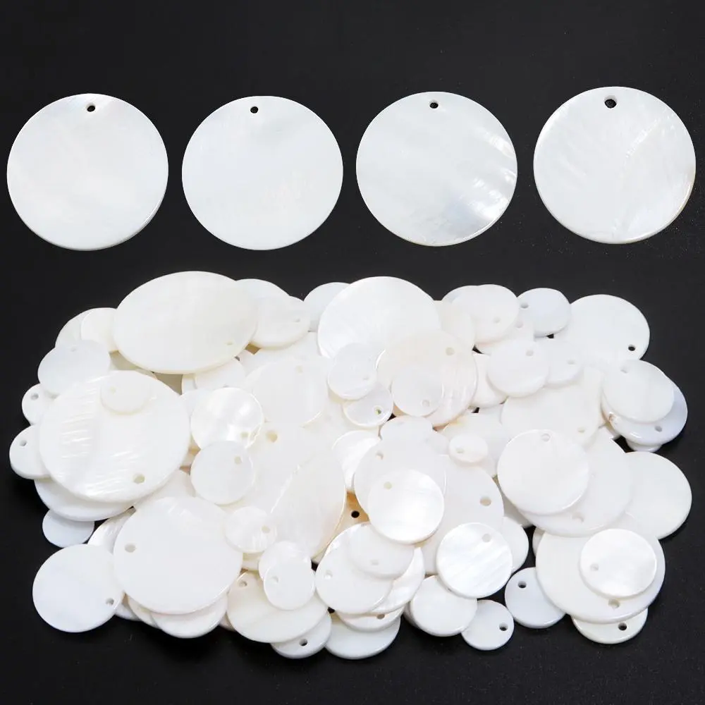 Round S Disc Natural Mother of Pearl S Beads Round Single Hole Freshwater S Beads For DIY Jewelry Making Accessorie