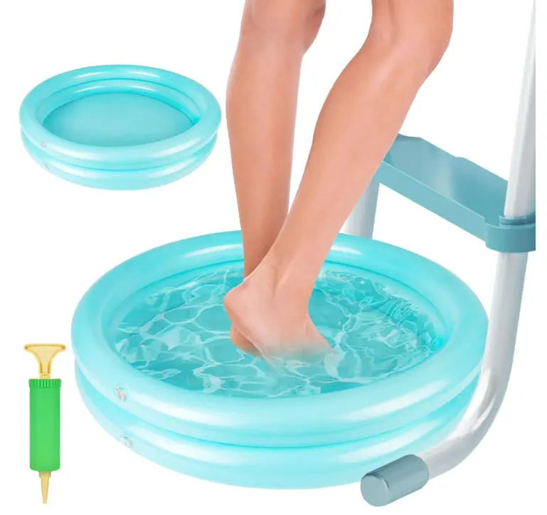 2 Pack Inflatable Pool Foot Bath Basin, Swimming Pool Clean Feet, Foot Soaking Bath Basin for Pool Entry Ladder, Home Spa Treatment for Above Ground Pools, Full-Sized Inflatable Pools
