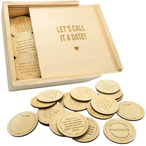 Date Night Box Game - 52 Romantic Date Ideas + 4 Personalized Dates & Decision Maker Coin - Fun Gift for Couples, Anniversaries, Weddings, Bridal Showers Bachelorette Parties, Him & Her, Anniversary